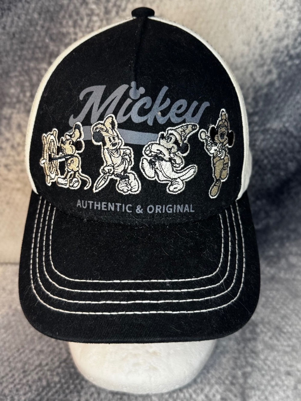 Mickey Mouse Hat Baseball Cap Authentic Original Disney Through The Years Black